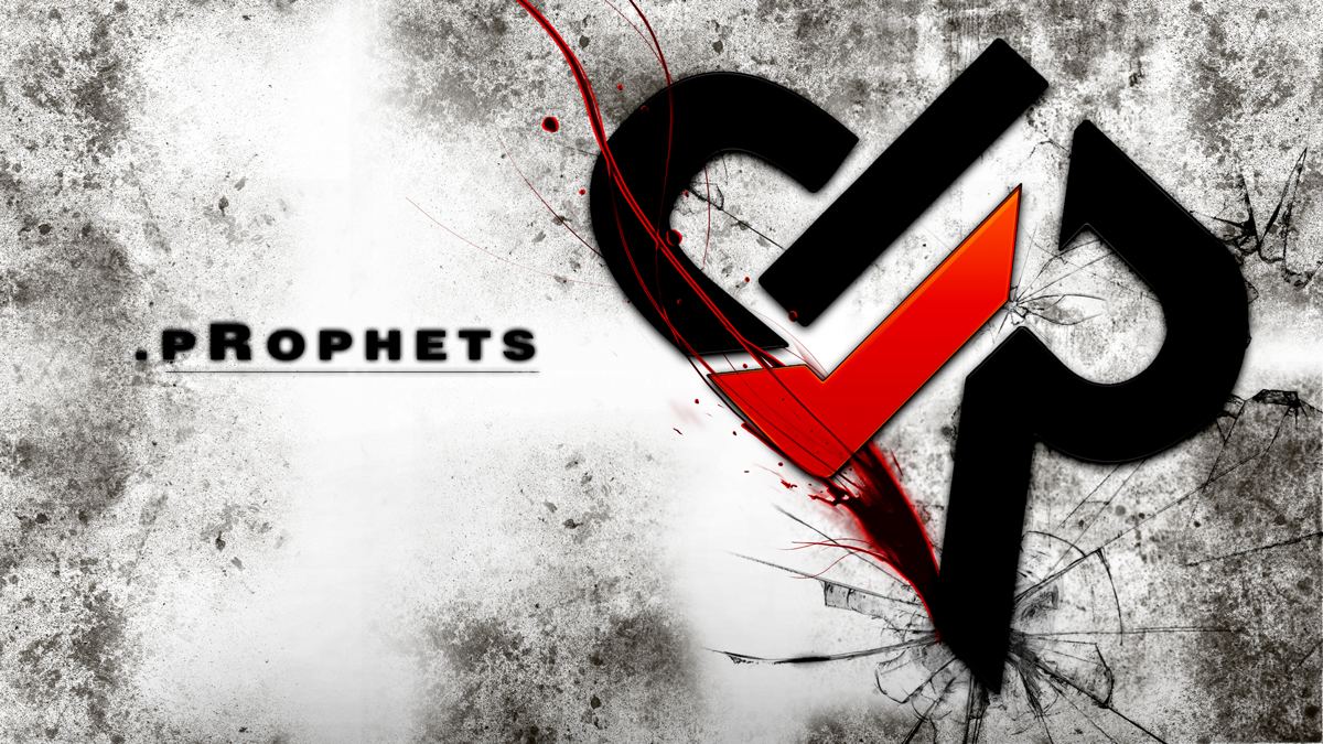 Artwork: the black pR monogram on a white grunge texture with the lettering .pRophets