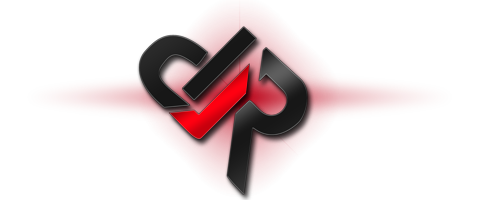 The pRophets mark: black pR monogram with a red check, glowing red